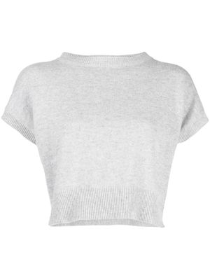 Teddy Cashmere pull en cachemire Genova à coupe crop - Gris