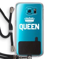 Queen zwart: Samsung Galaxy S6 Transparant Hoesje met koord