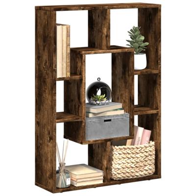 Boekenkast 63x20x90 cm bewerkt hout gerookt eikenkleurig