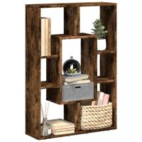 Boekenkast 63x20x90 cm bewerkt hout gerookt eikenkleurig