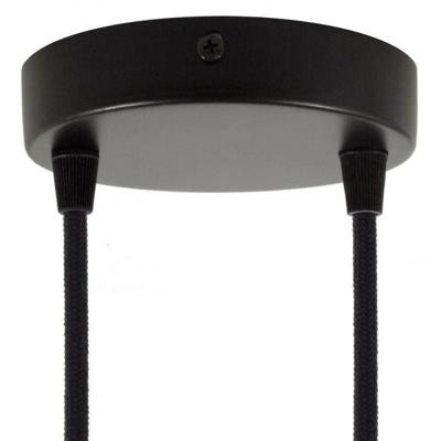 Plafondkap 2 uitgangen zwart rond 12 cm