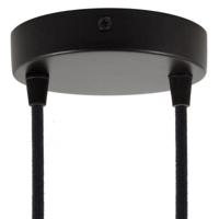 Plafondkap 2 uitgangen zwart rond 12 cm