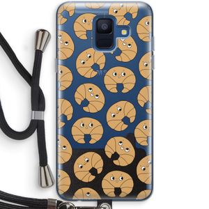 Croissant: Samsung Galaxy A6 (2018) Transparant Hoesje met koord