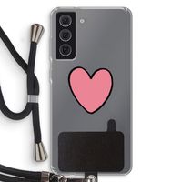 Hartje: Samsung Galaxy S21 FE Transparant Hoesje met koord