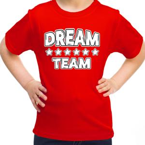 Sport T-shirt jongens/meisjes - Dream team - rood - sportdag - sportkleding voor kinderen