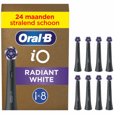 Oral-B iO Radiant White opzetborstels - Black - 8 stuks