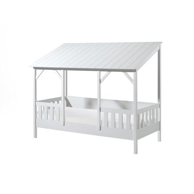 Leen Bakker - Vipack Huisbed Met Dak - 90x200 Cm - MDF/Grenenhout - Wit - 106x214.2x174 Cm