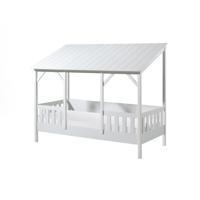 Leen Bakker - Vipack Huisbed Met Dak - 90x200 Cm - MDF/Grenenhout - Wit - 106x214.2x174 Cm