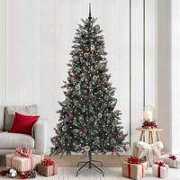 Kunstkerstboom met 300 LED Groen 240 cm PVC en Plastic en Staal