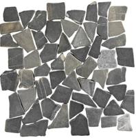 Stone Line Palladiana Mozaiek Tegel Breuk - Antraciet Marmer Ongeglazuurd 300x300mm