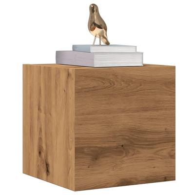 Tv-wandmeubelen 2 st 30,5x30x30 cm artisanaal eikenkleurig