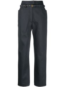 Veronique Leroy pantalon de tailleur à taille ceinturée - Gris