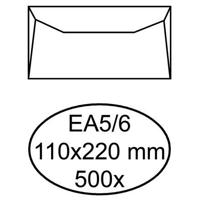 500 Witte gegomde enveloppen EA5/6 110 x 220 mm