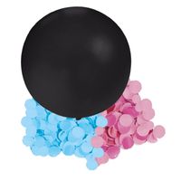 Gender reveal ballon inclusief roze en blauwe confetti 60 cm - thumbnail