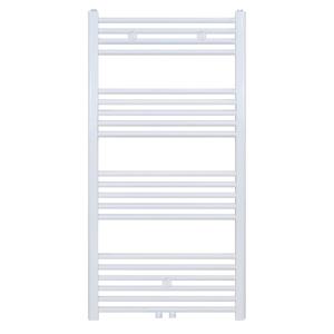 Handdoekradiator Belrad | 120x60 cm | Midden aansluiting | 558 watt | Wit geborsteld