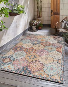 Karpet24 Vloerkleed Salsa, modern design, weerbestendig en uv-bestendig, voor balkon, terras en serre, ook geschikt voor binnen Multikleur-120 x 170 cm