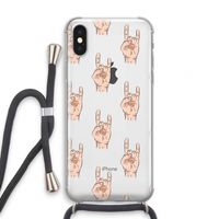 Rock: iPhone XS Transparant Hoesje met koord