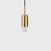 Anour Donya Onyx Cylinder Hanglamp - Witte kap - Gepolijst messing