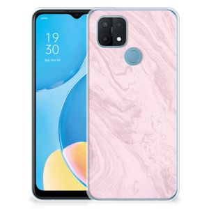 OPPO A15 TPU Siliconen Hoesje Marble Pink - Origineel Cadeau Vriendin