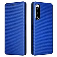 Sony Xperia 5 IV Flip Case - Koolstofvezel - Blauw - thumbnail