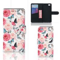 Huawei Ascend P8 Lite Hoesje Butterfly Roses