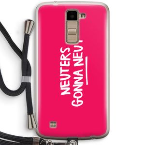 Neuters (roze): LG K10 (2016) Transparant Hoesje met koord