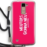 Neuters (roze): LG K10 (2016) Transparant Hoesje met koord