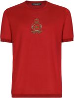 Dolce & Gabbana t-shirt en soie à patch poitrine - Rouge