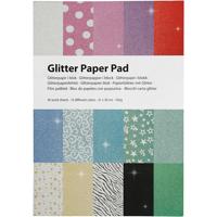 Creativ Company Glitterpapier blok, a4, vel 210x297 mm, 150 gr, 30 vel/ 1 stuk