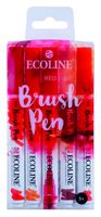 Brushpen Talens Ecoline set-rood blister ÃƒÆ' 5 stuks ass - thumbnail