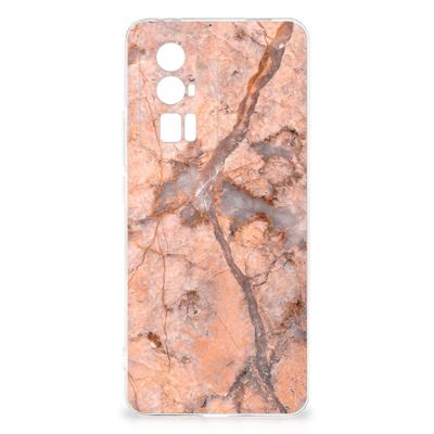 Xiaomi Poco F5 Pro | TPU | Siliconen hoesje | Marmer Oranje