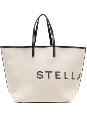 Stella McCartney sac cabas en coton à logo imprimé - Tons neutres