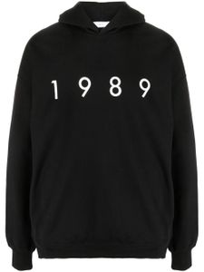 1989 STUDIO hoodie en coton à logo imprimé - Noir