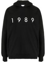 1989 STUDIO hoodie en coton à logo imprimé - Noir