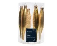 Decoris kerstballen Ijspegel glas 6st licht goud 15cm Decoris kerstballen Ijspegel glas 6st licht goud 15cm