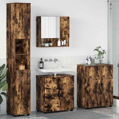 Badkamermeubelset 4 pcs Gerookt eiken 61 x 35 x 64 cm