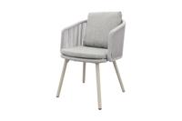 Ohio dining chair aluminium/rope - mokka