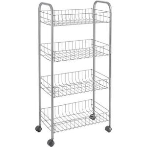 Metaltex keuken/badkamer opbergtrolley ascona 41x23x84 cm wieltjes