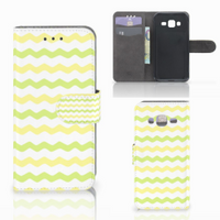 Samsung Galaxy J3 2016 Telefoon Hoesje Waves Yellow - thumbnail