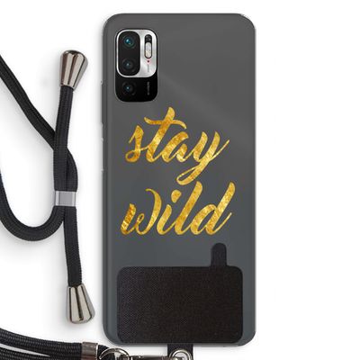 Stay wild: Xiaomi Redmi Note 10 5G Transparant Hoesje met koord