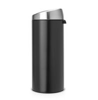 Brabantia Touch Bin afvalemmer 30 liter met kunststof binnenemmer - Matt Black / Matt Steel Fingerprint Proof - thumbnail