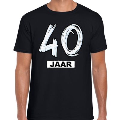 40 jaar verjaardag cadeau t-shirt zwart voor heren
