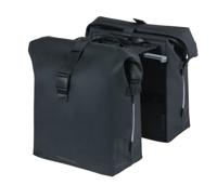Basil soho dubbele fietstas nordlicht - waterdicht, pu, rolltopsluiting, geschikt voor mik, 41 ltr, night zwart