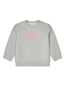 PUCCI Junior sweat en coton à logo imprimé - Gris