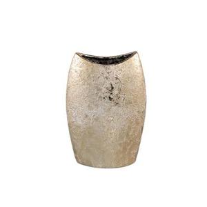 PTMD Mamboo Gold glazed ceramic pot oval high S