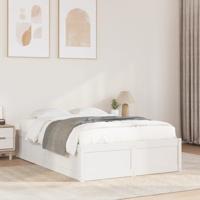 Bedframe zonder matras massief grenenhout wit 135x190 cm