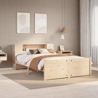 Bed met boekenkast zonder matras massief grenenhout 120x190 cm