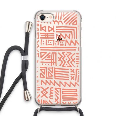 Marrakech Pink: iPhone 8 Transparant Hoesje met koord