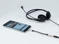 Equip 133474 mobiele telefoonkabel Zwart, Zilver 0,15 m USB-C 3,5 mm - thumbnail