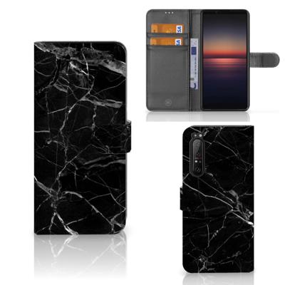 Sony Xperia 1 II | Bookcase | Marmer Zwart - Origineel Cadeau Vader